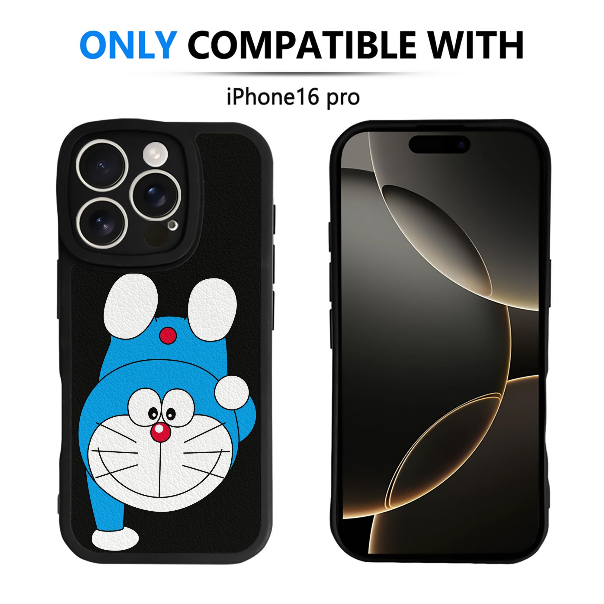 （画像用） ドラえもん Doraemon 【iPhone 16シリーズ対応】シリコンスマホケース（レザー調） 材質：シリコン